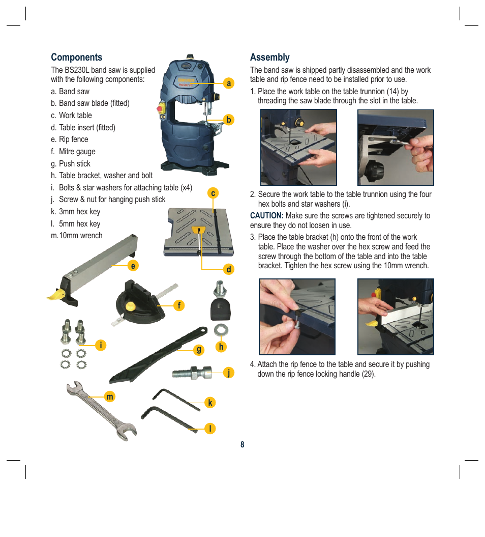 Global Machinery Company BS230L User Manual | Page 8 / 20