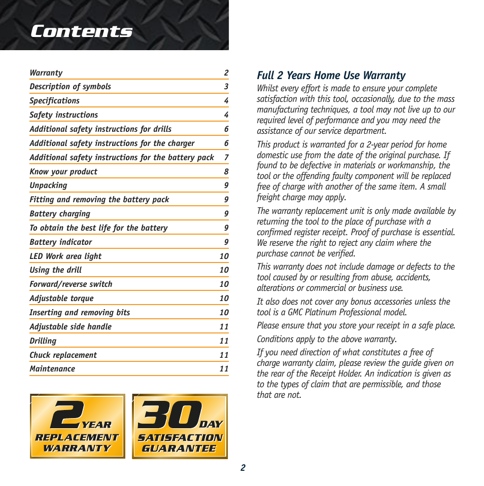 Global Machinery Company GTX12100K User Manual | Page 2 / 12