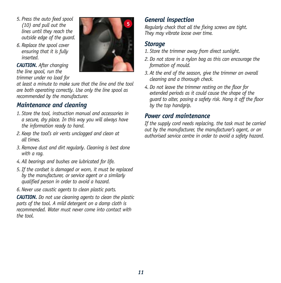 Maintenance and cleaning, General inspection, Storage | Power cord maintenance | Global Machinery Company LT550 User Manual | Page 11 / 12