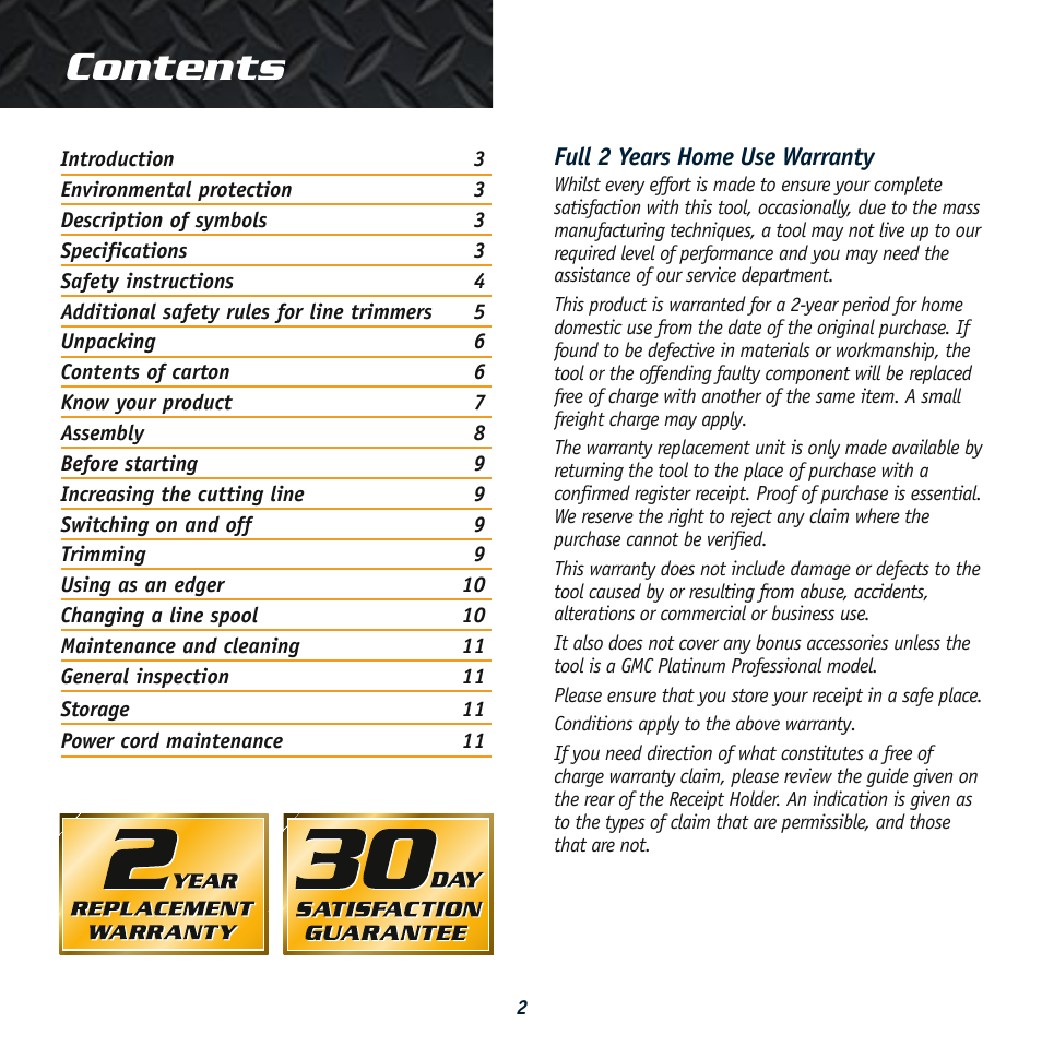 Global Machinery Company LT550 User Manual | Page 2 / 12