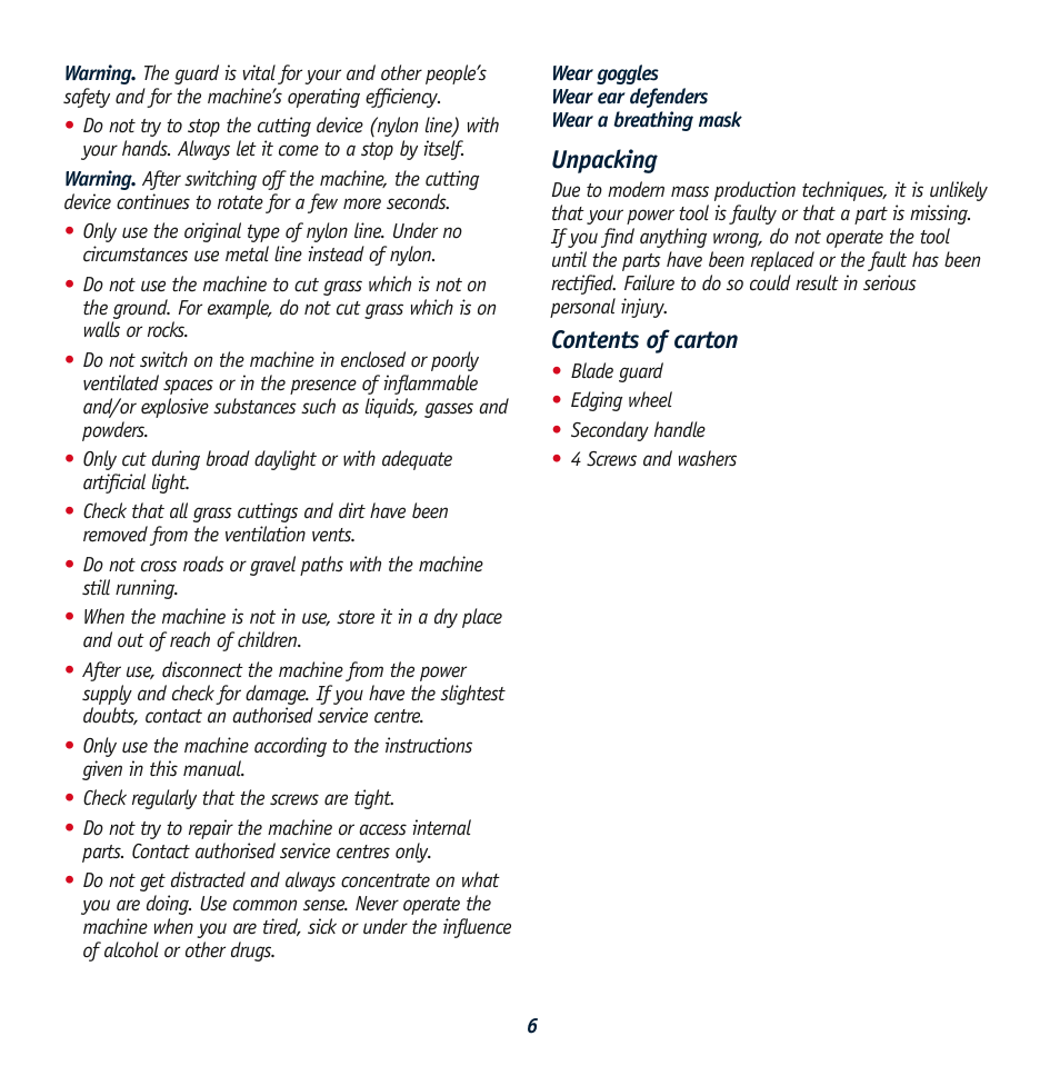 Unpacking, Contents of carton | Global Machinery Company LT550 User Manual | Page 6 / 12