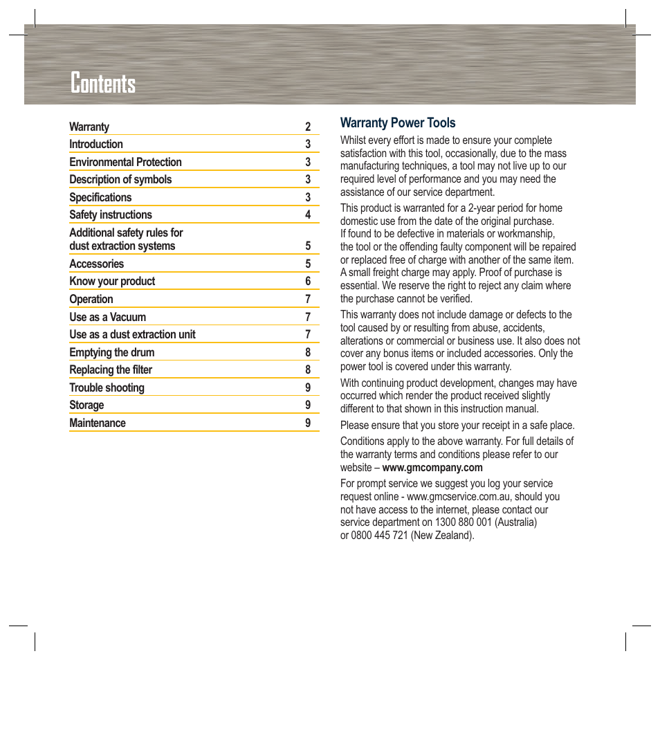 Global Machinery Company RDC8LA User Manual | Page 2 / 12