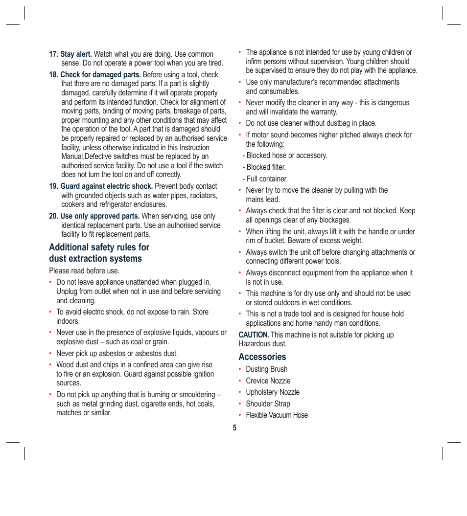 Accessories | Global Machinery Company RDC8LA User Manual | Page 5 / 12