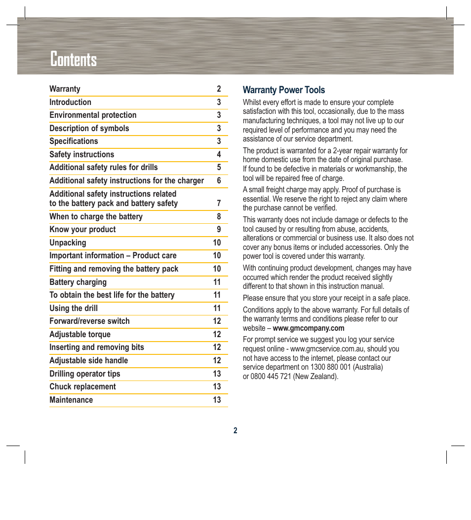 Global Machinery Company BL1181 User Manual | Page 2 / 16