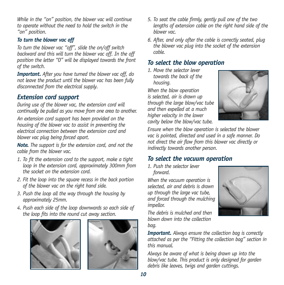 Extension cord support | Global Machinery Company ST1800 User Manual | Page 10 / 12