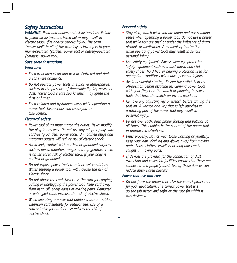 Safety instructions | Global Machinery Company ELC2000 User Manual | Page 4 / 16
