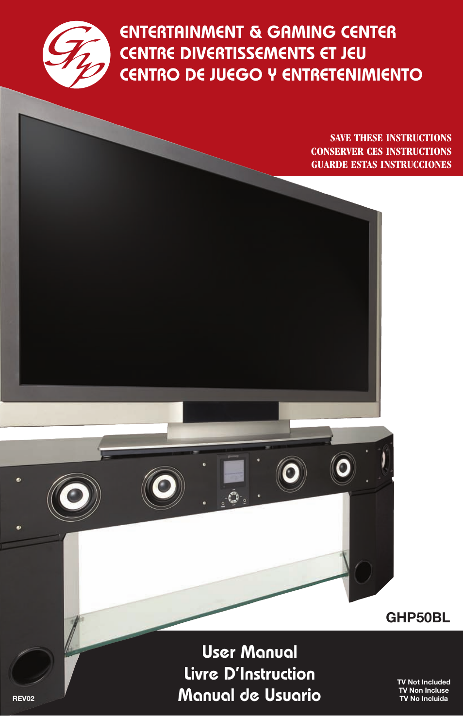 Greenway Home Products Entertainment & Gaming Center GHP50BL User Manual | 14 pages