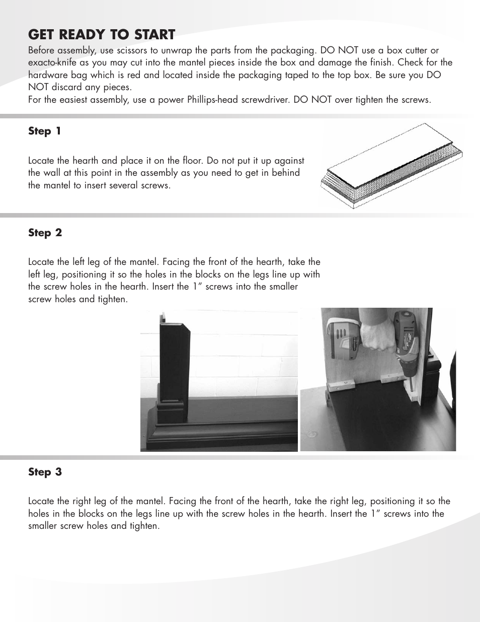 Get ready to start | Greenway Home Products GEF282ABL User Manual | Page 3 / 7