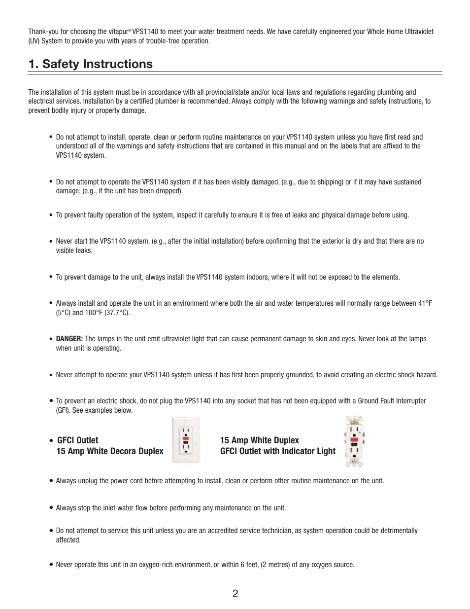 Safety instructions | Greenway Home Products VPS1140 User Manual | Page 3 / 13