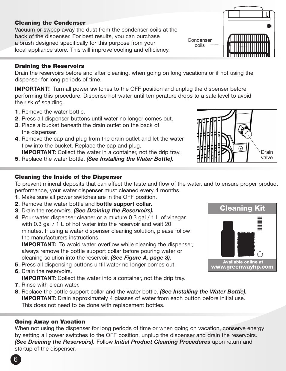 Cleaning kit | Greenway Home Products GWD860W-3 User Manual | Page 7 / 9