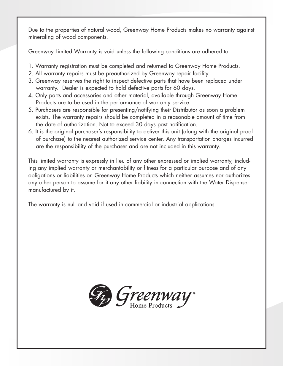 Greenway Home Products Bordeaux GEF28WCDO User Manual | Page 9 / 9