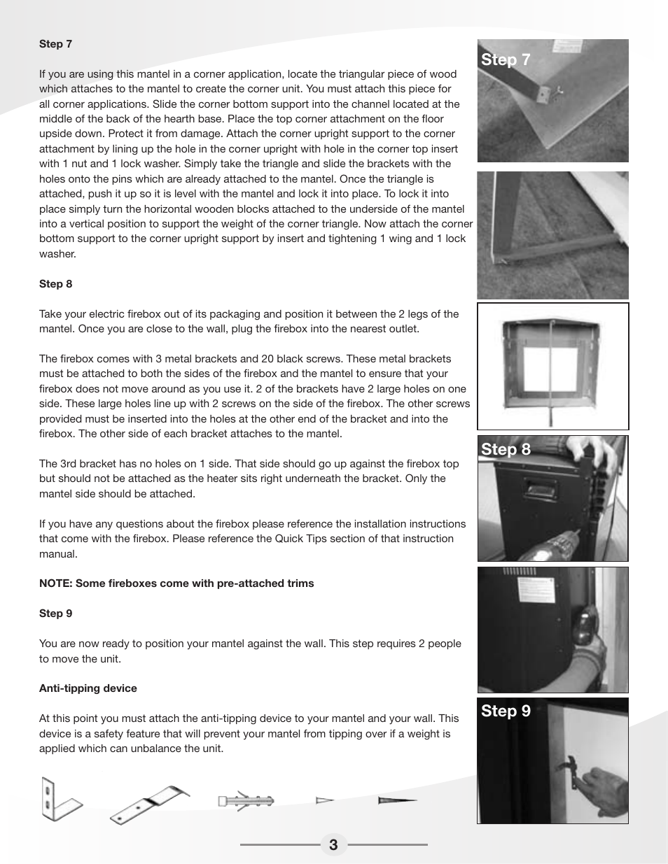 Step 7 step 8 step 9 | Greenway Home Products Muskoka MEF2822CWG User Manual | Page 4 / 5