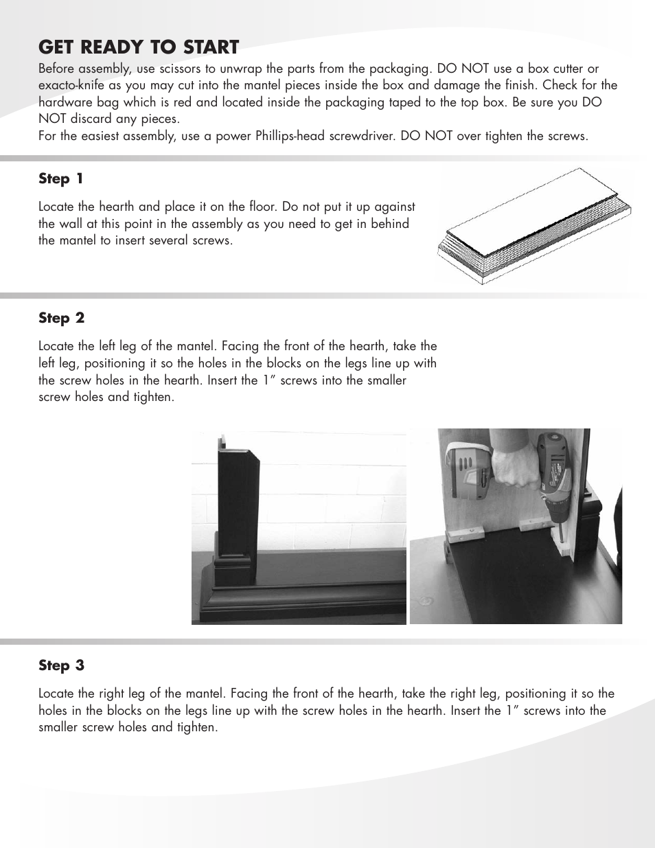 Get ready to start | Greenway Home Products Muskoka MM282ABL User Manual | Page 3 / 7