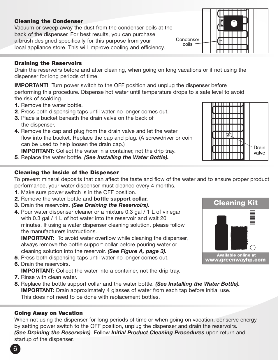Cleaning kit | Greenway Home Products VWD5276BLK User Manual | Page 7 / 9