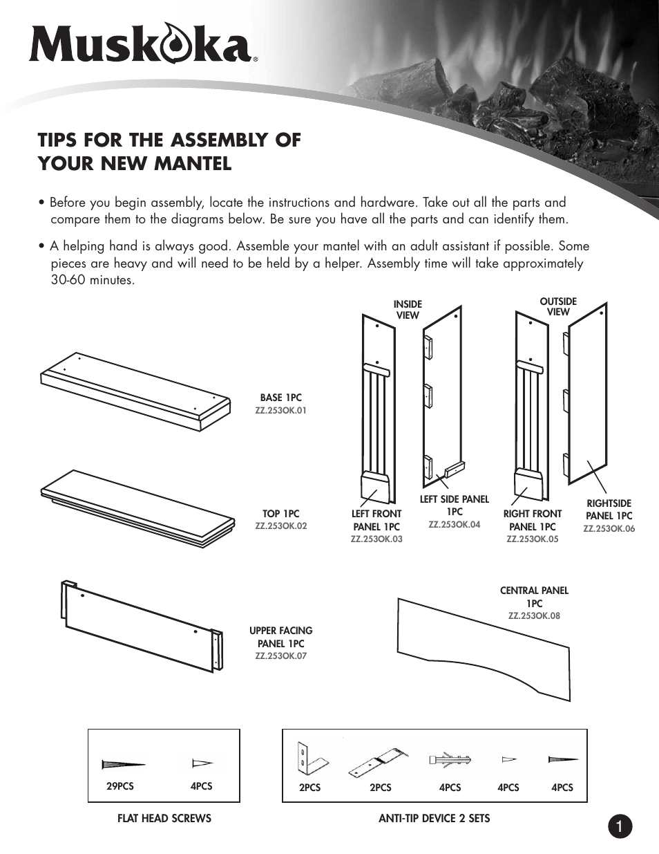 Tips for the assembly of your new mantel | Greenway Home Products MEF253OK User Manual | Page 2 / 7