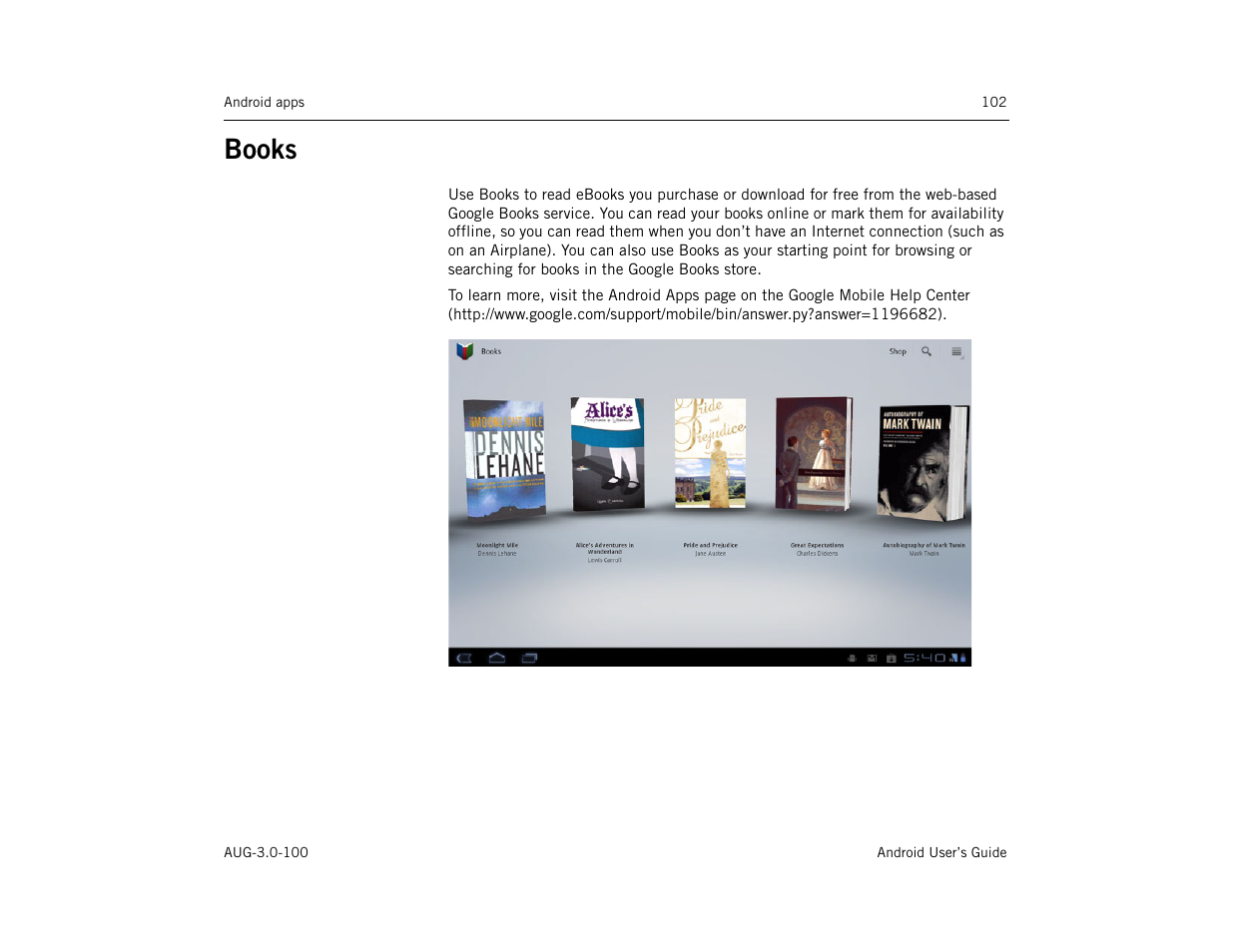 Books, Books 102 | Google ANDROID AUG-3.0-100 User Manual | Page 102 / 140