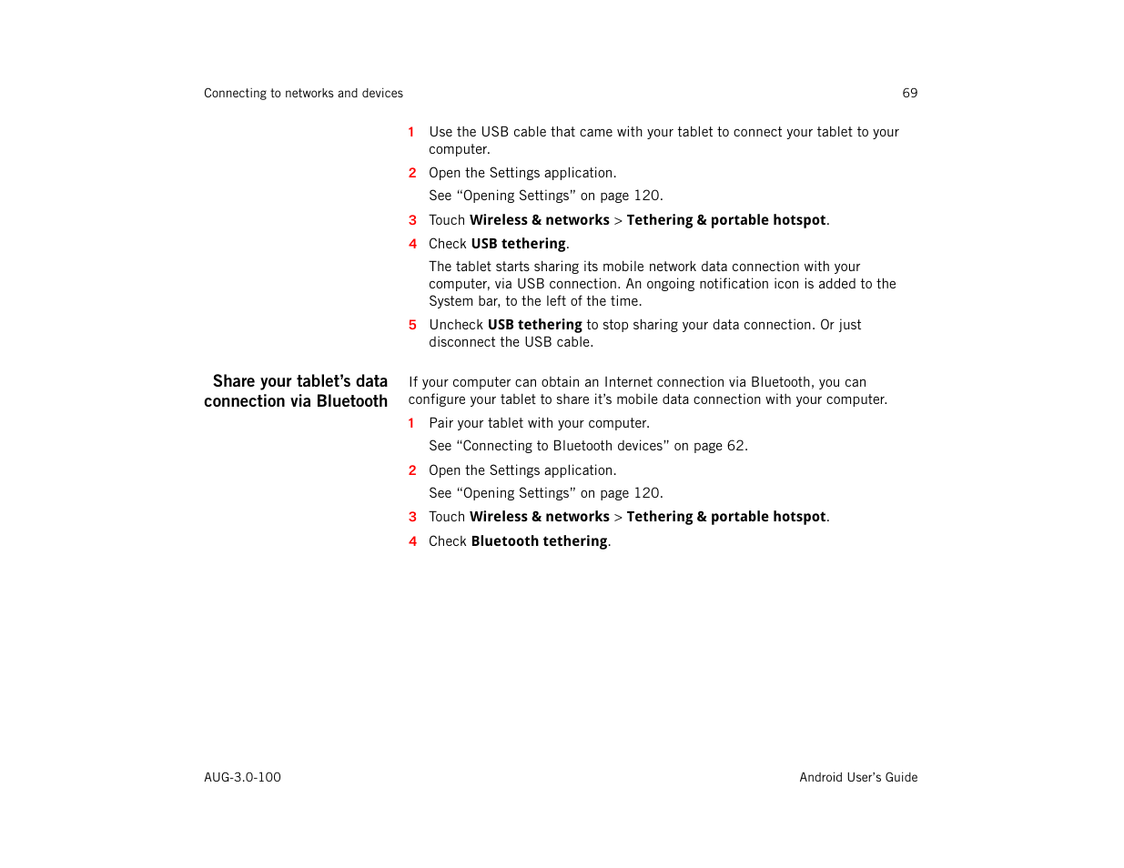 Share your tablet’s data connection via bluetooth | Google ANDROID AUG-3.0-100 User Manual | Page 69 / 140