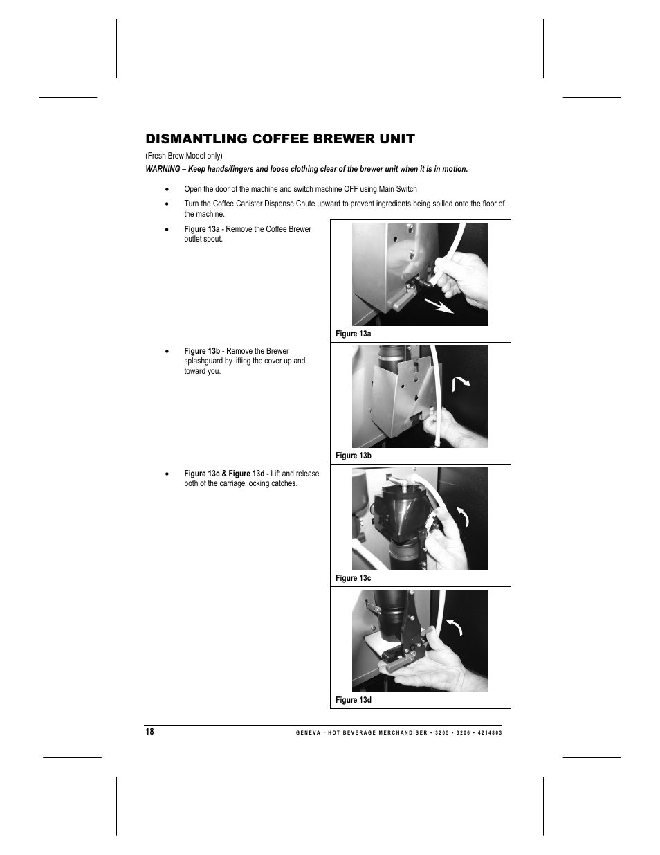 Dismantling coffee brewer unit | Geneva Lab FRESH BREW 3206 User Manual | Page 20 / 30