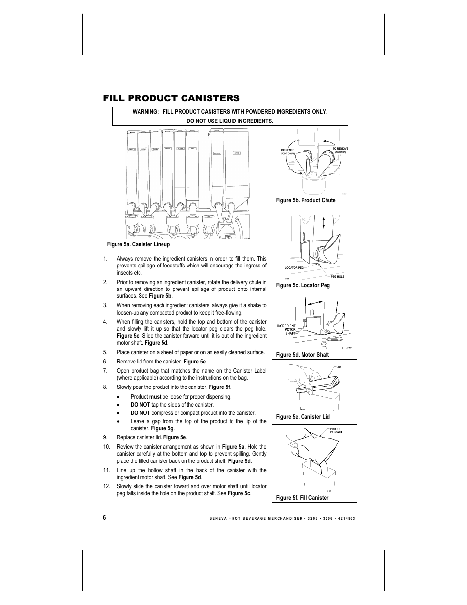 Fill product canisters | Geneva Lab FRESH BREW 3206 User Manual | Page 8 / 30