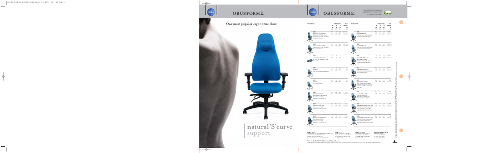 Curve, Natural ‘s, Support | Forme, Obus, Our most popular ergonomic chair | Global Upholstery Co. OBUSFORME 4432 User Manual | Page 5 / 5