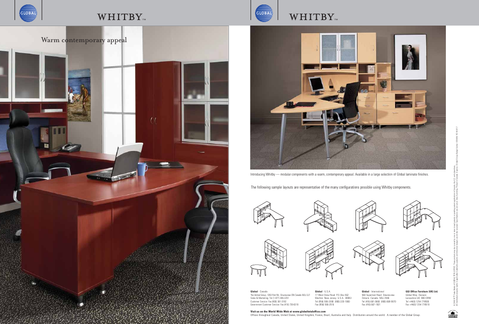 Whitby, Warm contemporary appeal | Global Upholstery Co. Whitby Work Table User Manual | Page 3 / 4