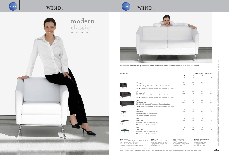 Global Upholstery Co. Wind 3356 User Manual | 2 pages