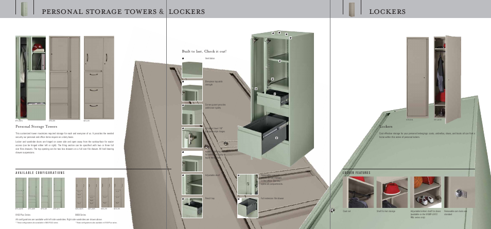 Built to last, check it out, Lockers, Personal storage towers | Global Upholstery Co. Filing & Storage User Manual | Page 10 / 13
