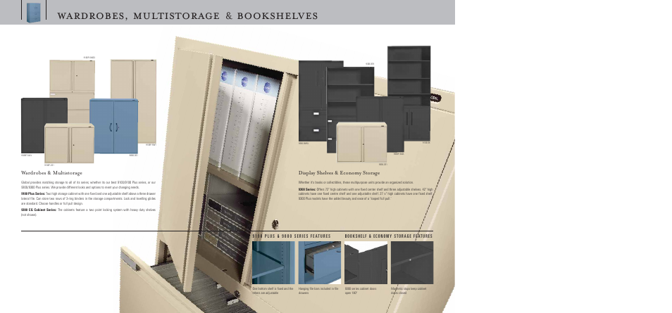 Wardrobes, multistorage, Bookshelves, Wardrobes & multistorage | Display shelves & economy storage | Global Upholstery Co. Filing & Storage User Manual | Page 11 / 13