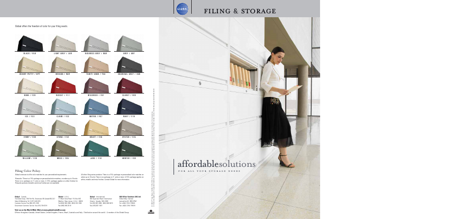 Affordable solutions, Filing, Storage | Global Upholstery Co. Filing & Storage User Manual | Page 13 / 13