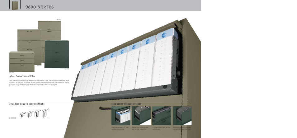 9800 series, 9800 series lateral files | Global Upholstery Co. Filing & Storage User Manual | Page 5 / 13