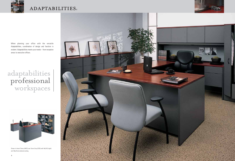 Adaptabilities professional workspaces, Adaptabilities | Global Upholstery Co. Indoor Furniture User Manual | Page 3 / 7