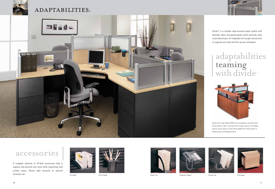 Accessories, Adaptabilities teaming with divide, Adaptabilities | Global Upholstery Co. Indoor Furniture User Manual | Page 6 / 7