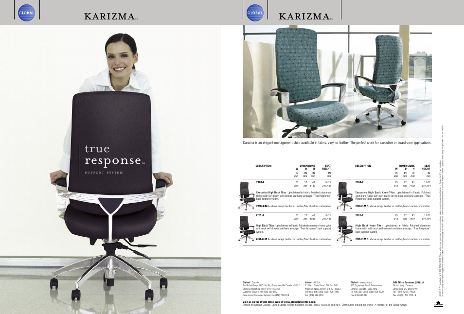 Global Upholstery Co. Karizma 2761-4LM User Manual | 3 pages