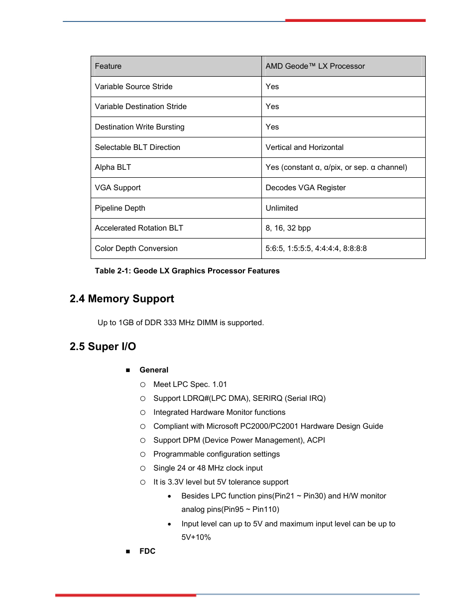 Memory support, Super i/o, 5 super i/o | Global Upholstery Co. 2801330 User Manual | Page 14 / 76
