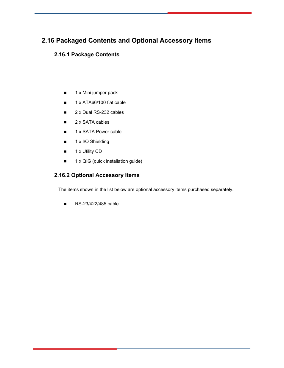 Packaged contents and optional accessory items, Package contents, Optional accessory items | 16 packaged contents and optional accessory items | Global Upholstery Co. 2801330 User Manual | Page 23 / 76