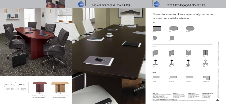 Global Upholstery Co. Boardroom Tables User Manual | 4 pages