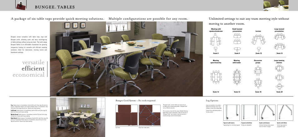 Versatile efficient economical, Bungee, Tables | Global Upholstery Co. Bungee Tables User Manual | Page 3 / 4