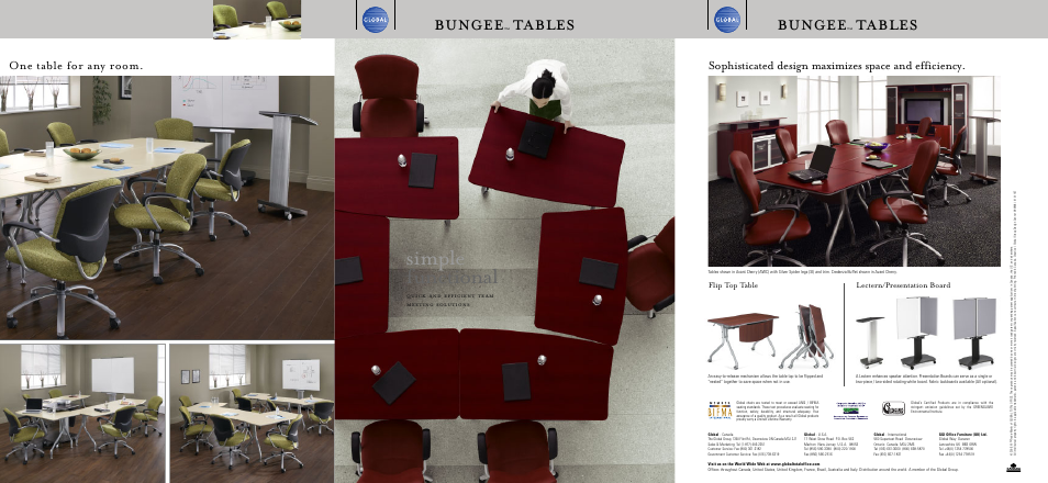 Simple functional, Bungee, Tables | One table for any room | Global Upholstery Co. Bungee Tables User Manual | Page 4 / 4