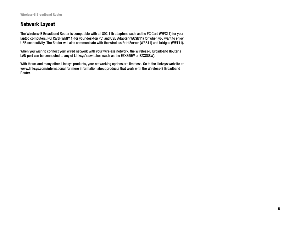 Network layout | Genius Products U.S.A. BEFW11S4 User Manual | Page 11 / 68