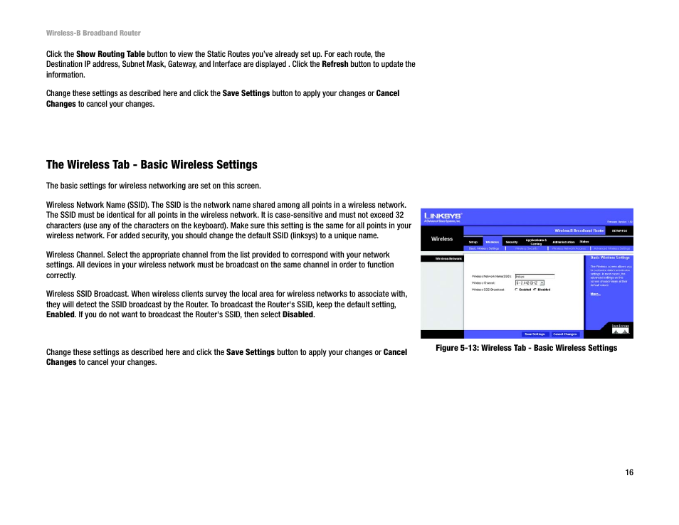 The wireless tab - basic wireless settings | Genius Products U.S.A. BEFW11S4 User Manual | Page 22 / 68