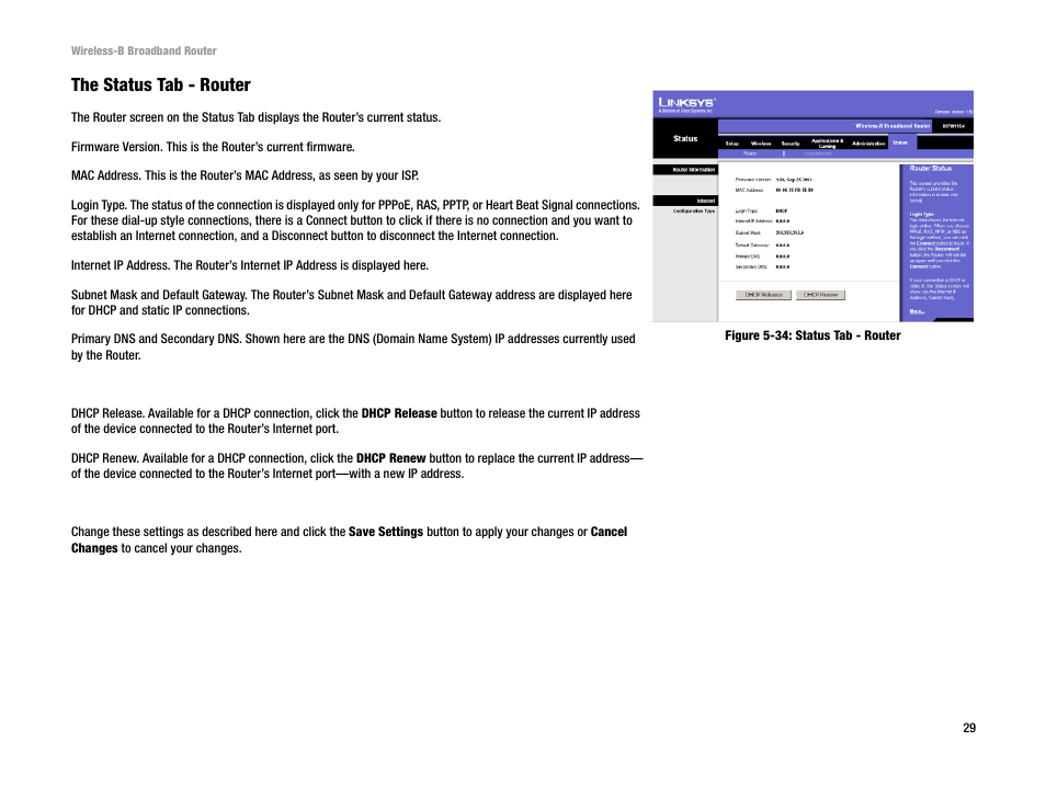 The status tab - router | Genius Products U.S.A. BEFW11S4 User Manual | Page 35 / 68