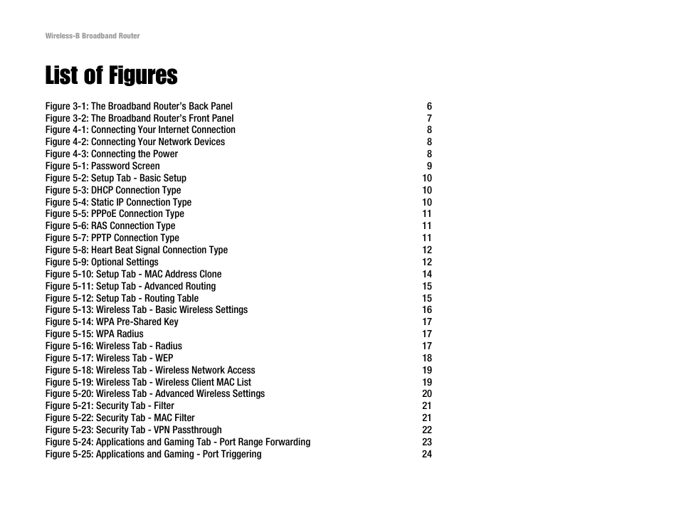 List of figures | Genius Products U.S.A. BEFW11S4 User Manual | Page 5 / 68