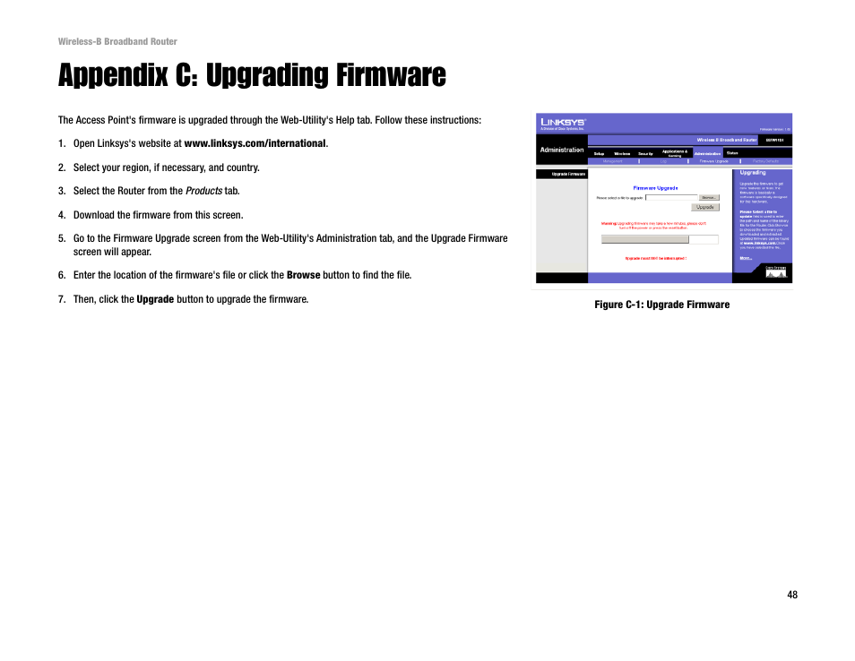 Appendix c: upgrading firmware | Genius Products U.S.A. BEFW11S4 User Manual | Page 54 / 68