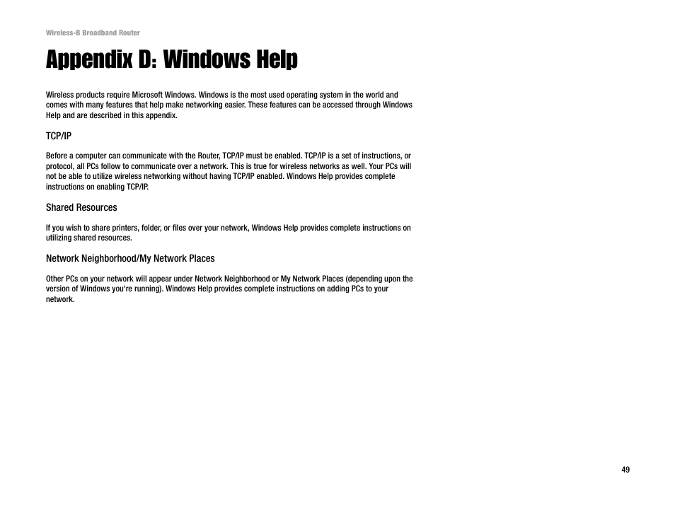 Appendix d: windows help | Genius Products U.S.A. BEFW11S4 User Manual | Page 55 / 68
