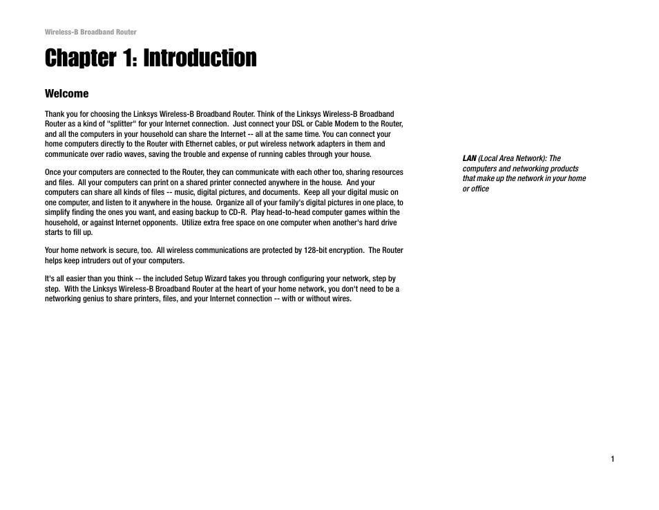 Chapter 1: introduction | Genius Products U.S.A. BEFW11S4 User Manual | Page 7 / 68