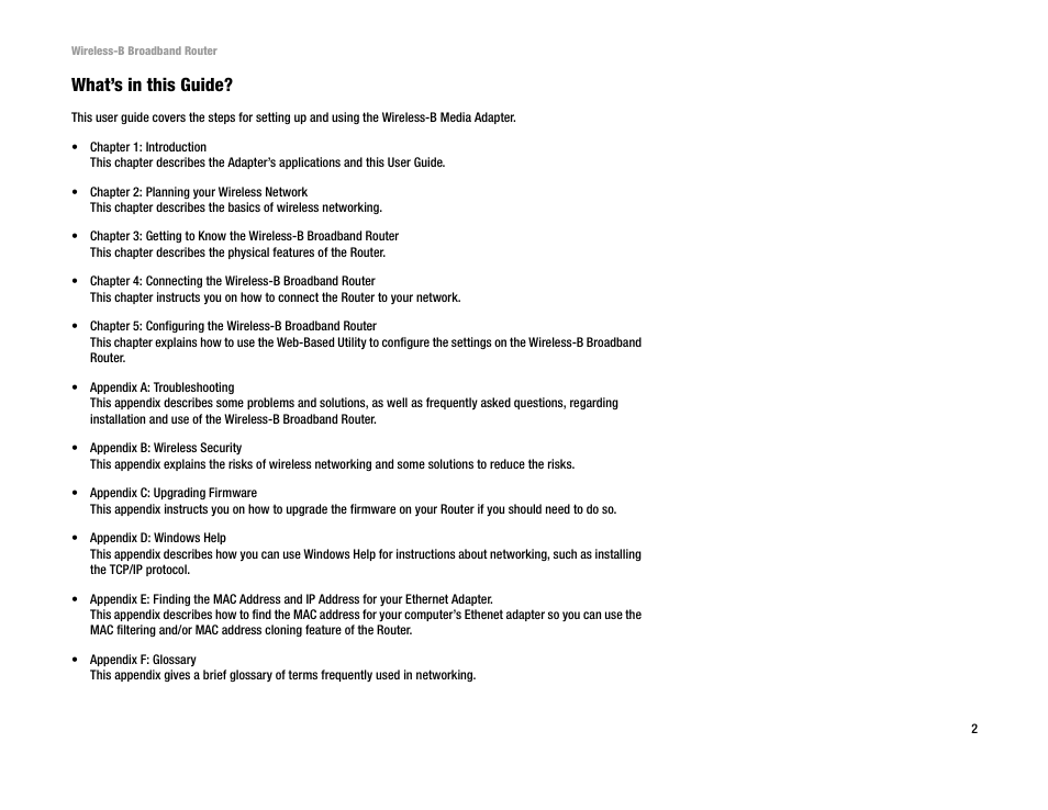 What’s in this guide | Genius Products U.S.A. BEFW11S4 User Manual | Page 8 / 68