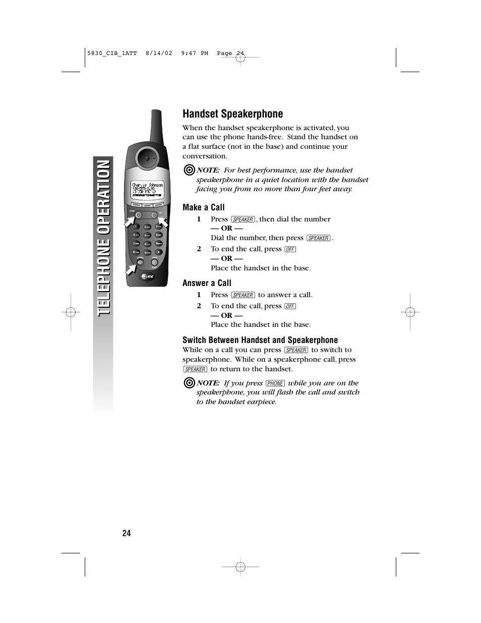 Telephone opera tion telephone opera tion j j j | GN Netcom 5830 User Manual | Page 27 / 67