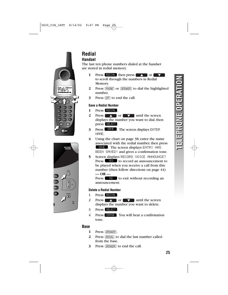 Ko o o, Telephone opera tion telephone opera tion | GN Netcom 5830 User Manual | Page 28 / 67