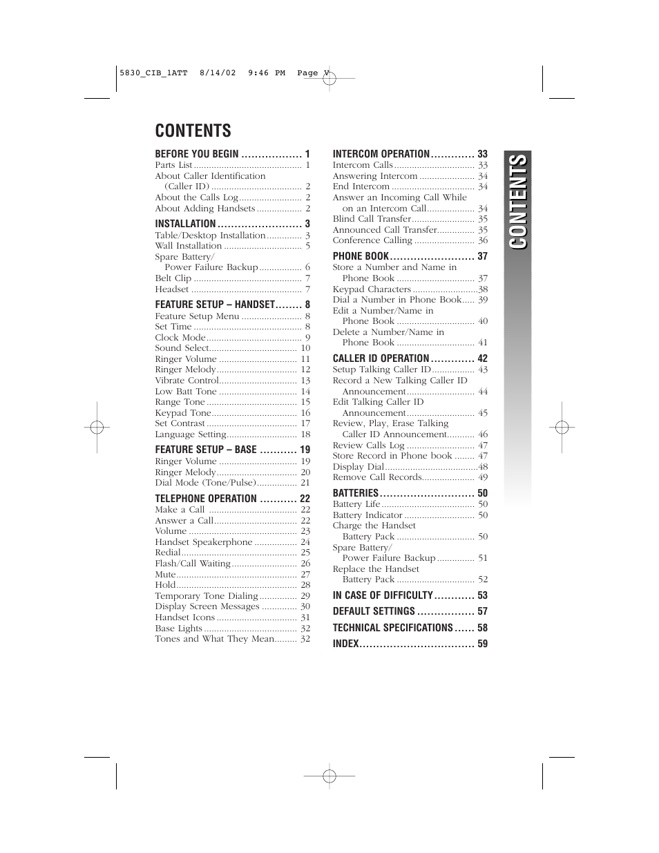 GN Netcom 5830 User Manual | Page 3 / 67