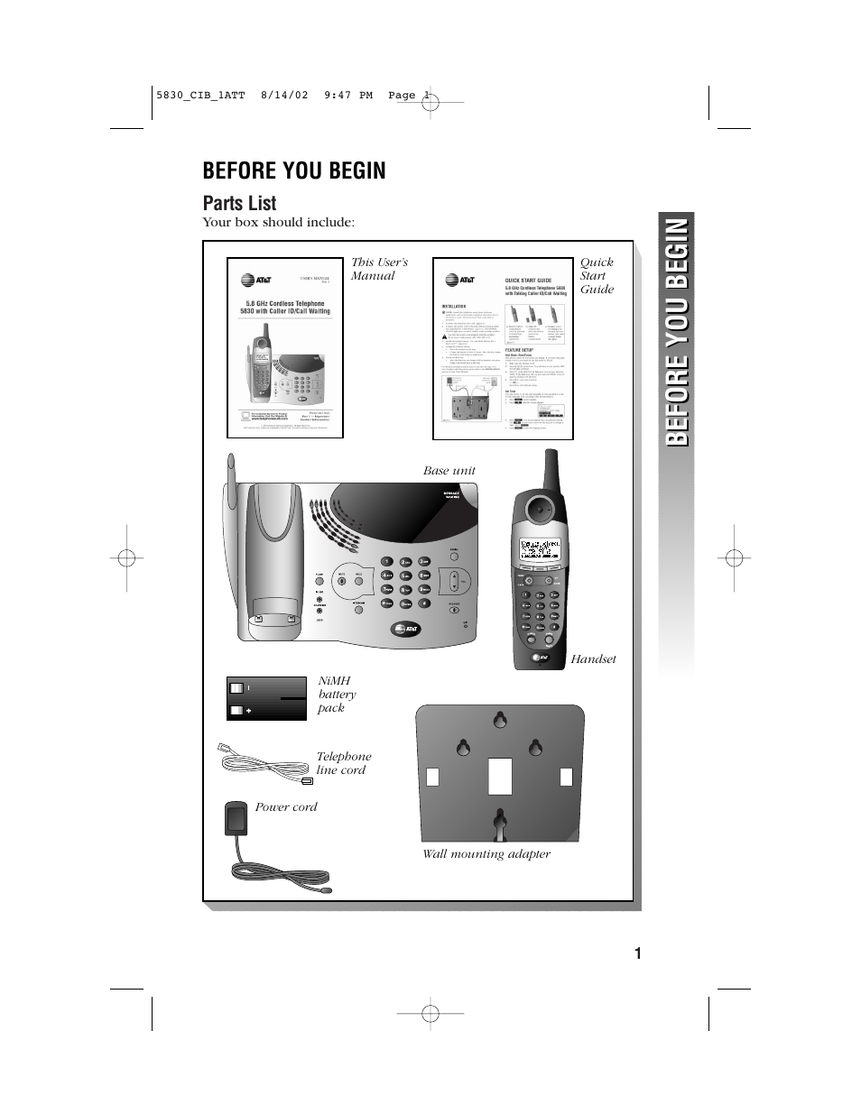 Before you begin, Parts list | GN Netcom 5830 User Manual | Page 4 / 67